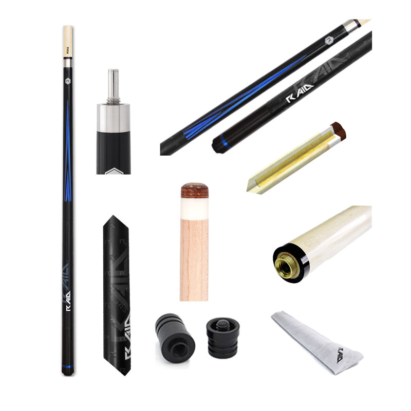 Raidch Pool Cue- Points By RAM Game Room, Black/Blue