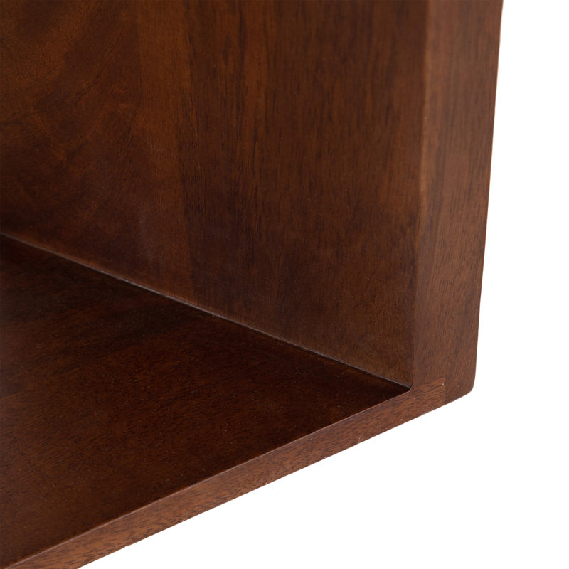 Akita Angled Three-Tier Wood Wall Shelf