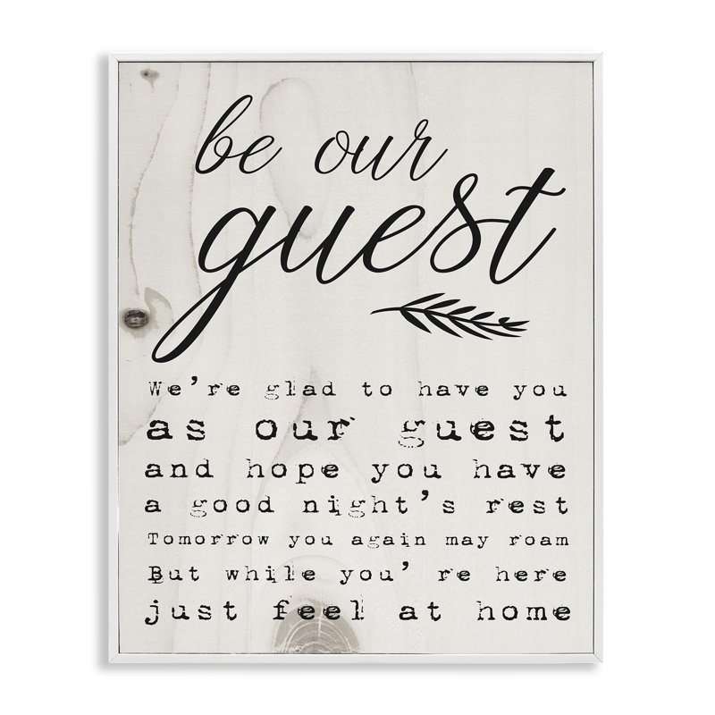 «Be Our Invité Poem Cursive», impression, H 30 po x l 24 po, Giclée encadrée blanc bord de mer