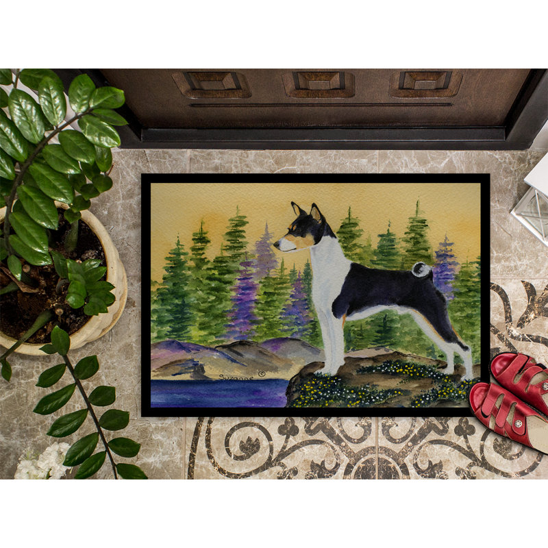 Tapis de porte d’intérieur anti-dérapant basenji, Rectangle 2 pi x 3 pi
