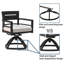 Outdoor Patio Aluminum Furniture, Modern Dining Set, Including 4 Swivel Rockers  Sunbrella Fabric Cushioned And 40" Square Dining Table With Umbrella Hole