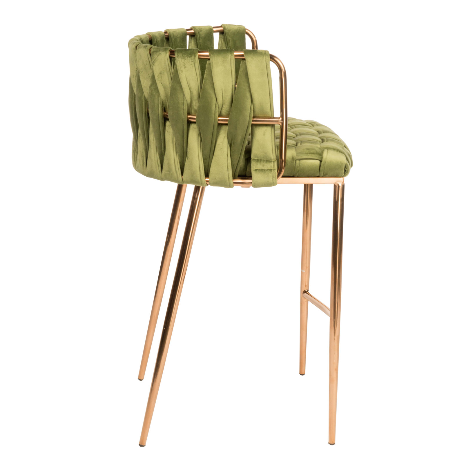 Tyrone 27" Bar Stool, Green, Gold