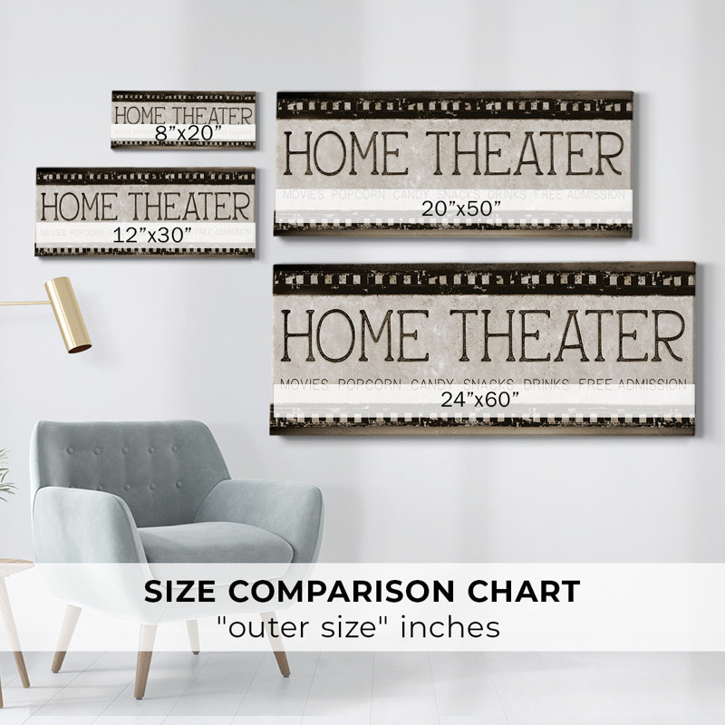" Home Theater ", 24" H x 60" W x 1.5" D