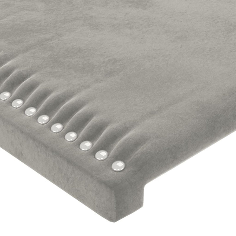 Panel Headboard, 88cm H x 100cm W x 5cm D, Light Grey Velvet