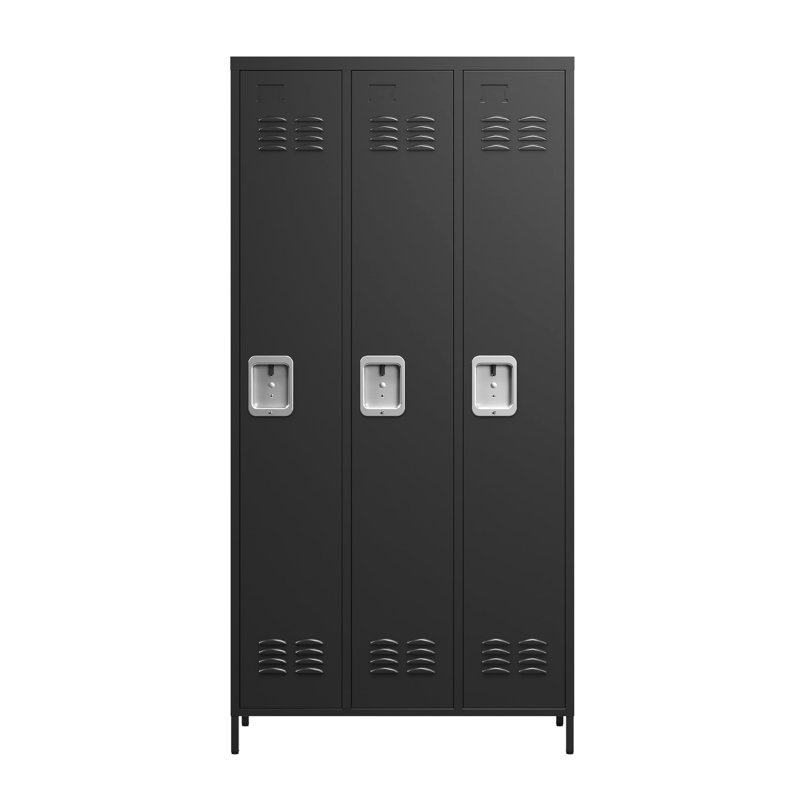 Casiers spacieux en métal pour divers espaces et espaces - Garage de salle de gym à domicile, noir 72 po avec garage de qualité durable