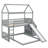 Adorable Twin Over Full House Bunk Bed With An Entertaining Slide And Convenient Stairs-702698005