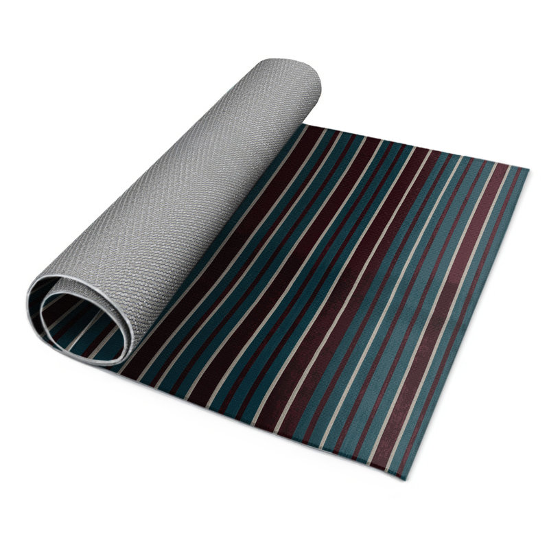 HorizontalStripes Gray Indoor and Outdoor Area Rug, Rectangle 2' x 3'