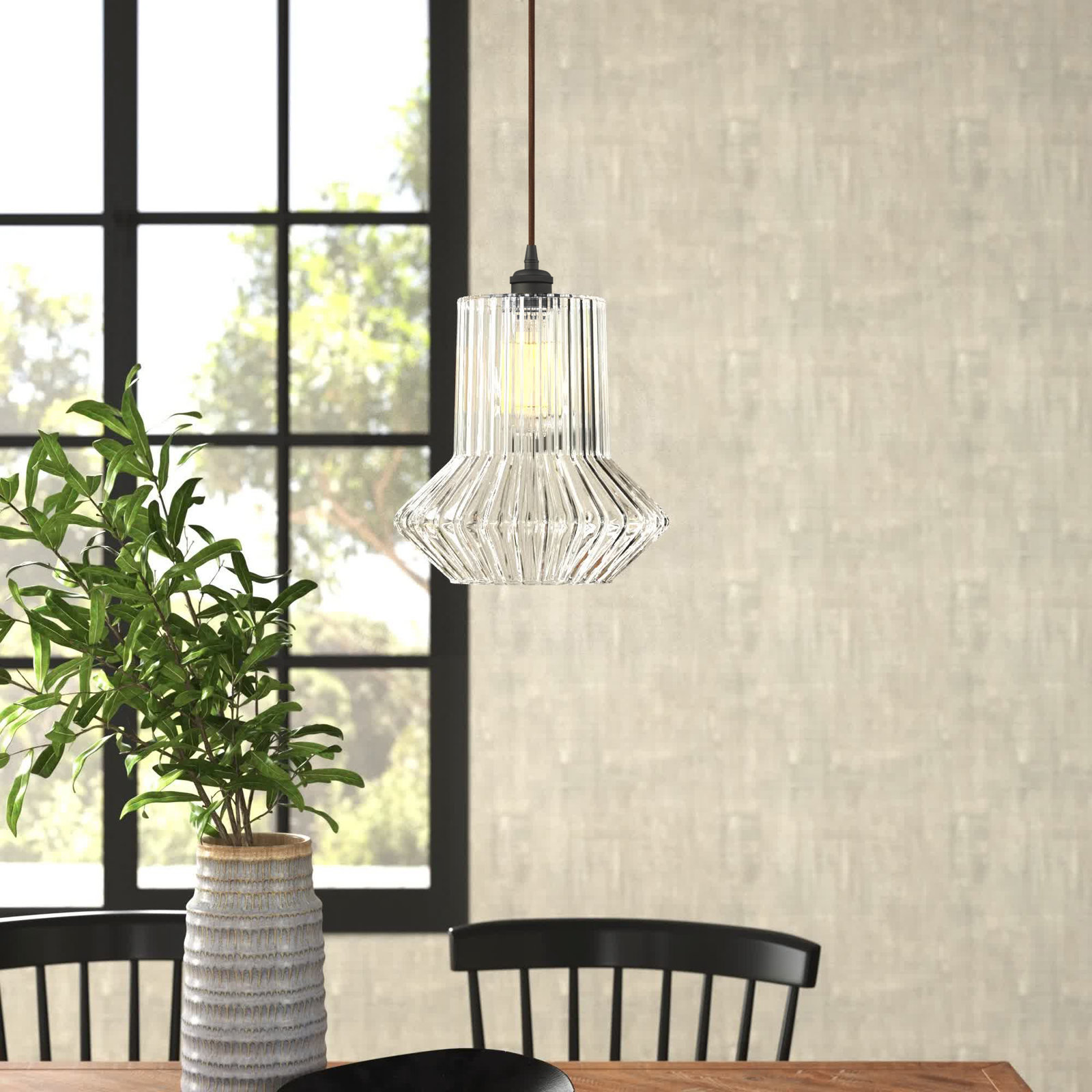 Montrose Single Light Glass Dimmable Pendant, Oil Rubbed Bronze, LED