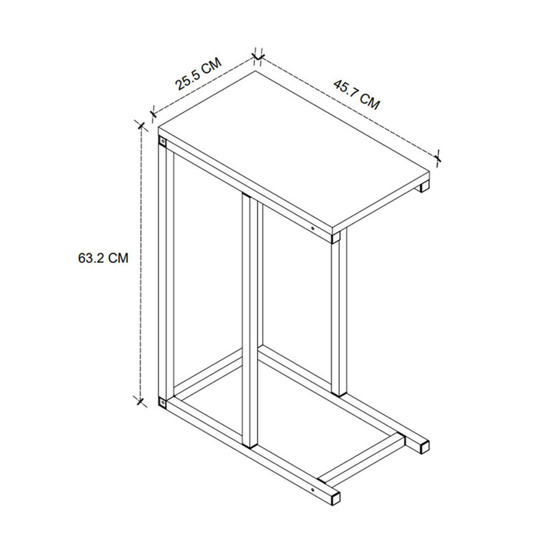 Ajamu Solid Wood C Table End Table, Anthracite