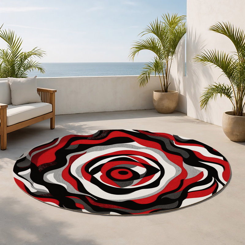 Tapis intérieur et extérieur Twilight Fracture, Rond 5 pi
