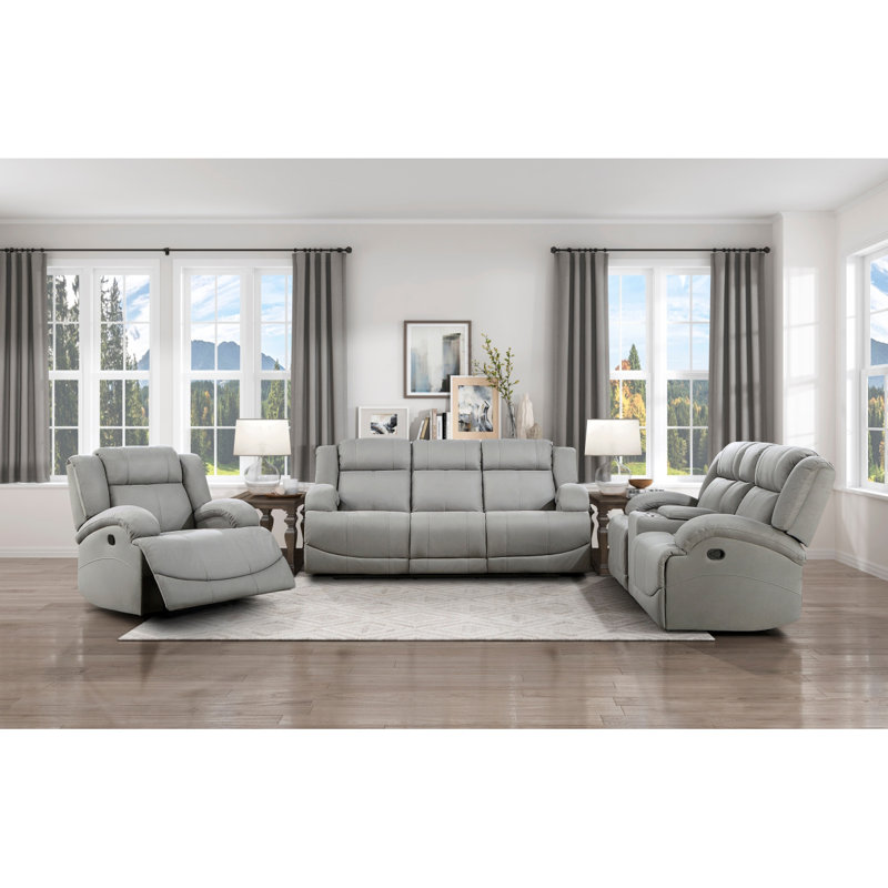 Canapé moderne inclinable en microfibre 1pc, Gris