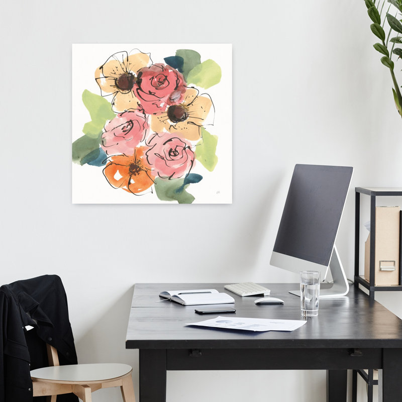 Bouquet tendance II, art floral contemporain, H 18 po x l 18 po