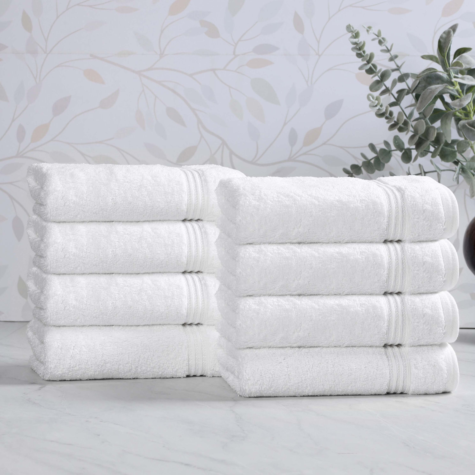 Oleg Egyptian Cotton Hand Towel Set, White