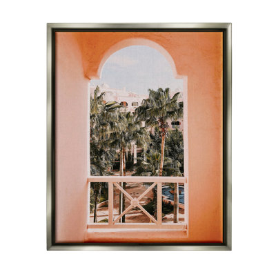«Tropical Palm Trees Window View Floater», art mural par Krista Broadway