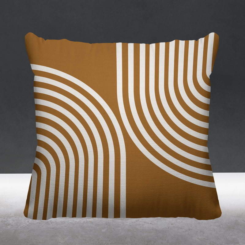 Coussin décoratif intérieur / extérieur Max Abstarct, L 15 po x H 15 po, Orange