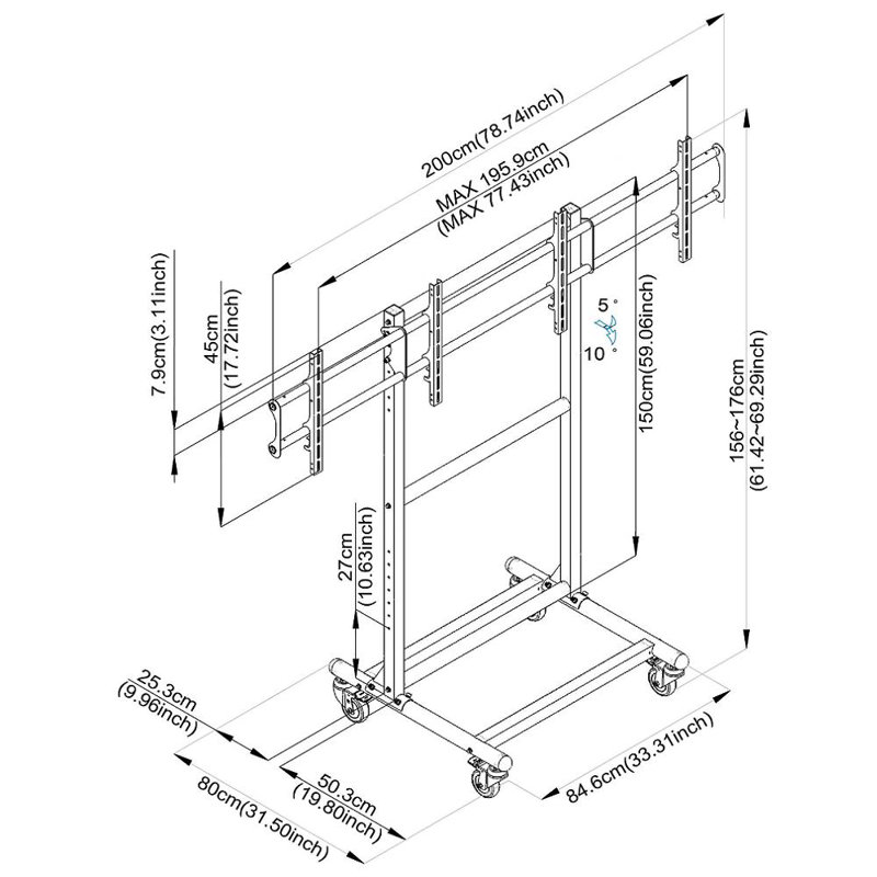 Cotytech Multi-Screen Floor Stand Mount, 2