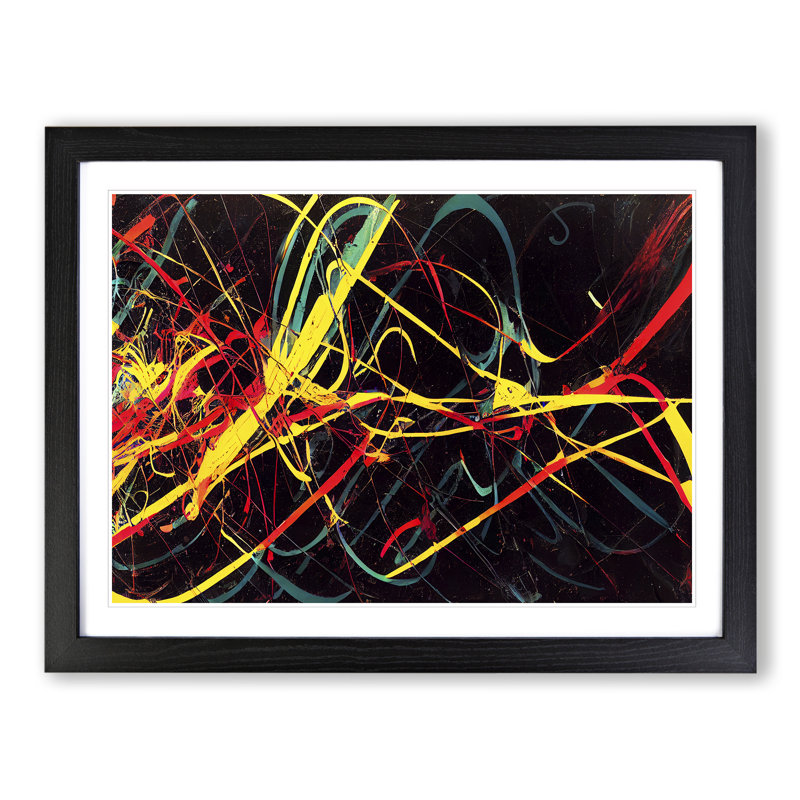 XH1022-6100X Modern Graffiti Art Abstract - Single Picture Frame Print, Black, 25cm H x 34cm W