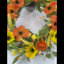 Couronne de printemps 22 po jaune et orange coquelicot