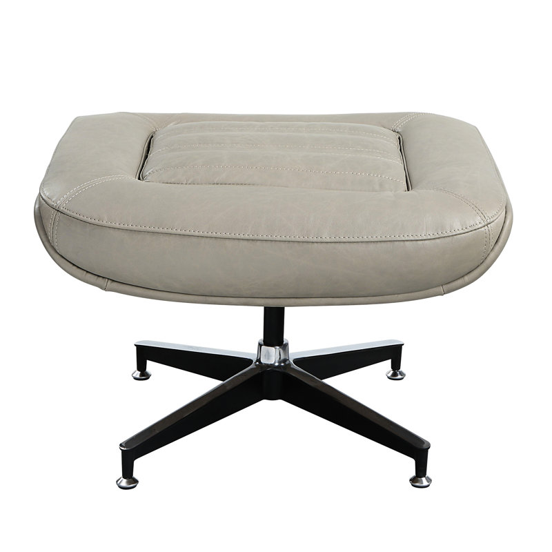 Cuir fleur supérieur gris, largeur de 24 po, profondeur de 22 po, hauteur de 17 po, 20 lb, siège entièrement en mousse
