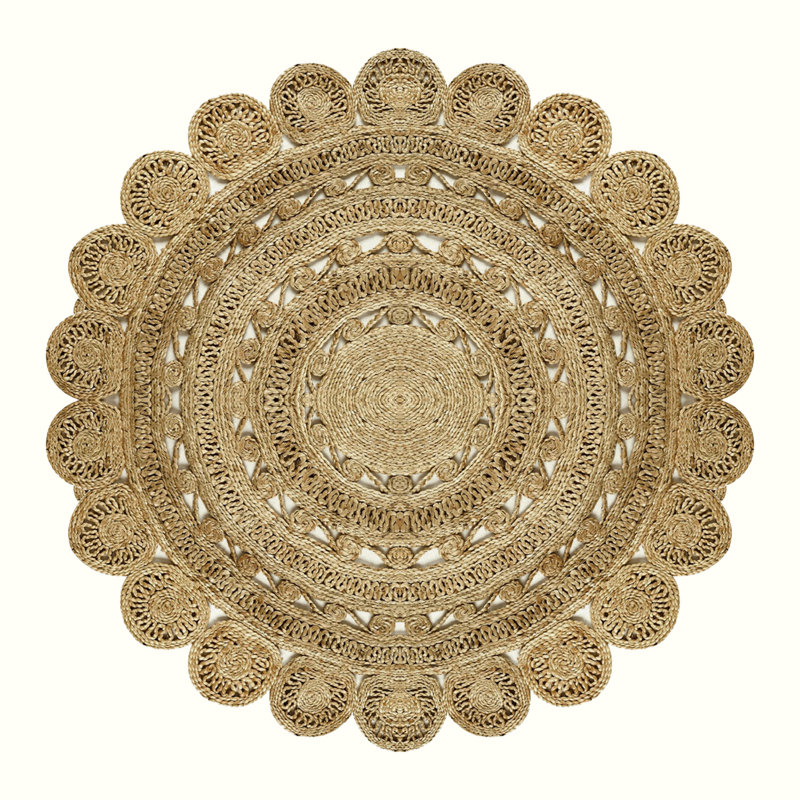 Washable Floral Indoor Rug, Novelty 5'11" x 5'11"