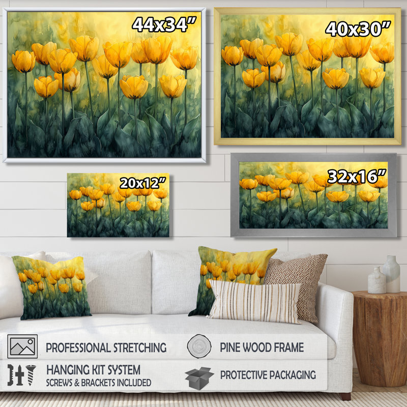 Lundell - Art mural floral, Reproduction encadrée d'une seule photo, H 12 po x l 20 po, Doré