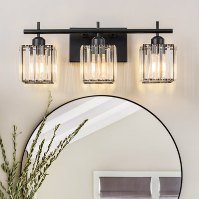 Bathroom Vanity Light With Glass Crystal Shade