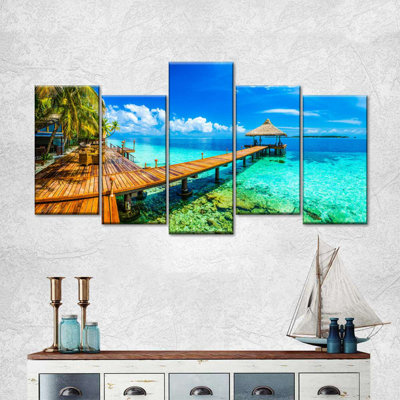 Maldives Beach Resort, reproduction d'art sur toile