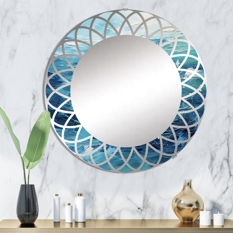 Brayville - Miroir mural moderne rond, 32 po x 32 po