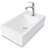 18"x10"Ceramic Rectangular Wall Mount Bathroom Sink with Single Faucet Hole