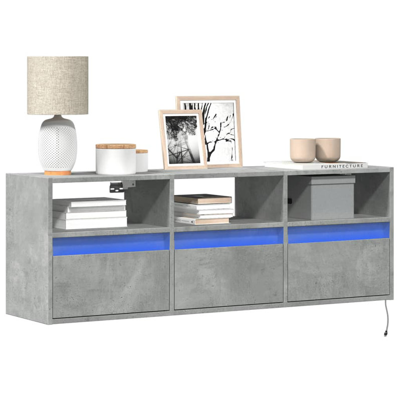 Dallton Unfinished TV Stand, Concrete Grey, 130cm