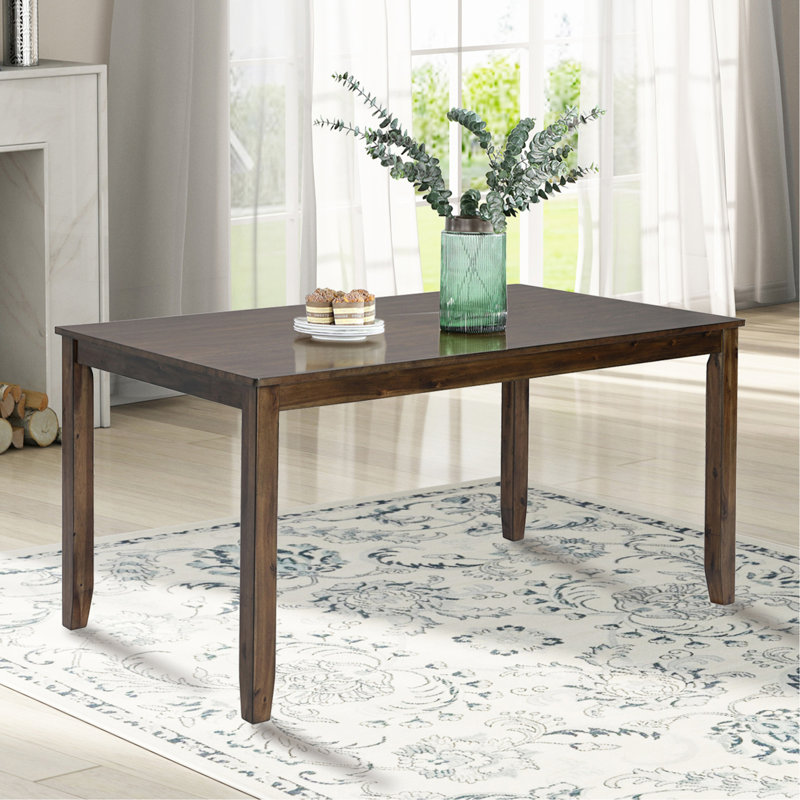 Table de salle à manger en bois rectangulaire, table de cuisine pour petit espace, table de salle à manger pour 4 personnes, noyer SEULEMENT LA TABLE
