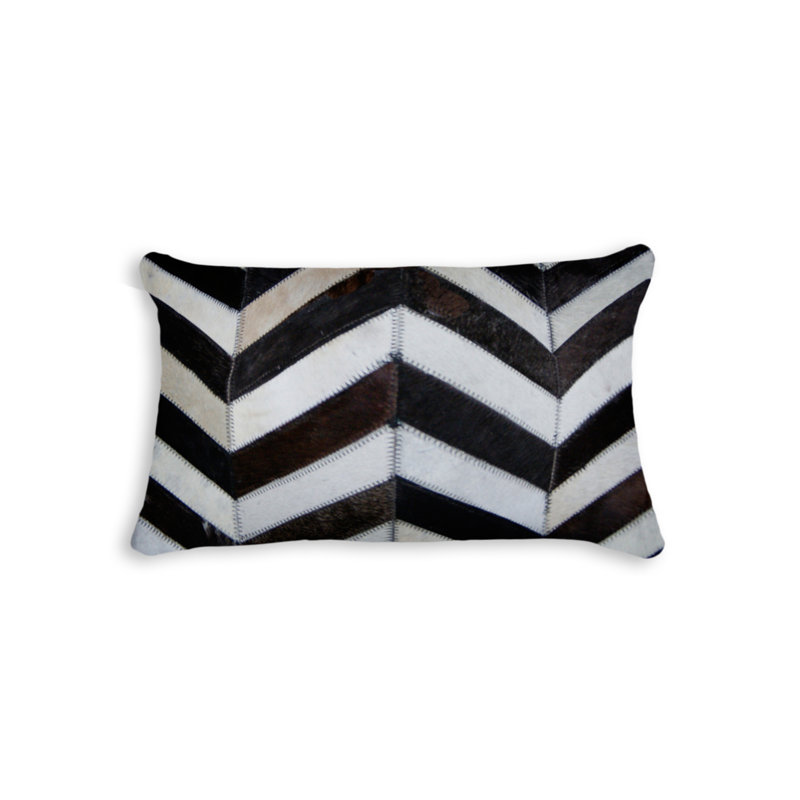 Housse et insert de coussin rectangulaire en cuir / suède lombaire Torino, Chocolat / Naturel