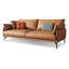 Causeuse coussin orange en cuir véritable-373808192-373808254