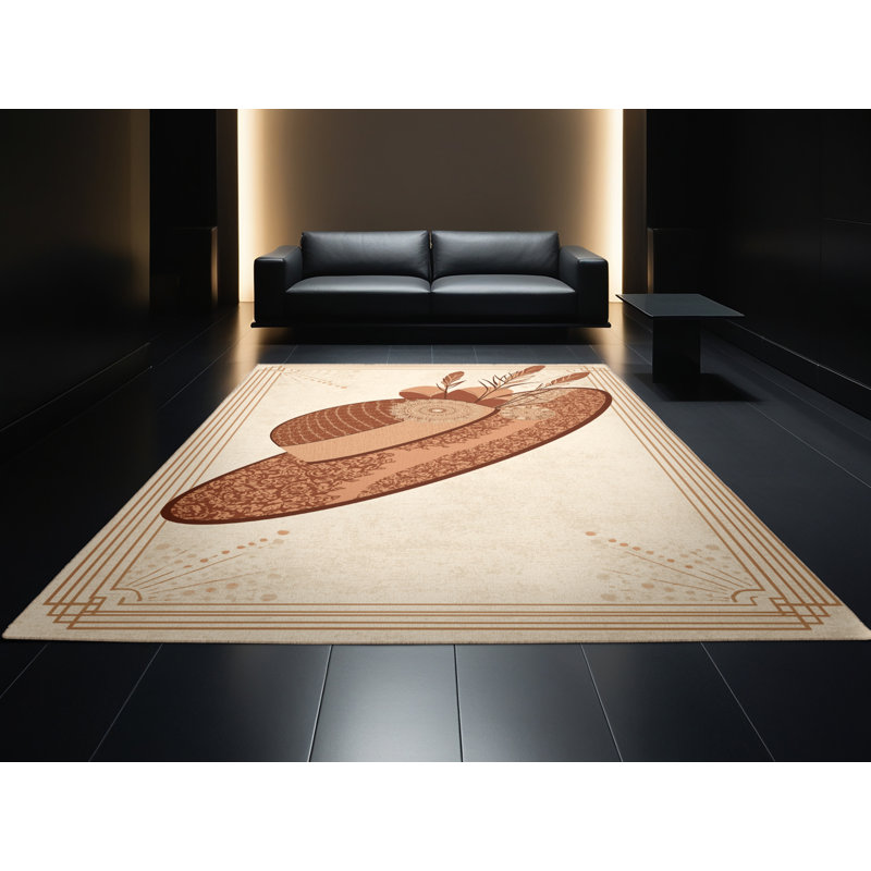 Tapis beige doux et moelleux au look rétro - beige, 7 x 10