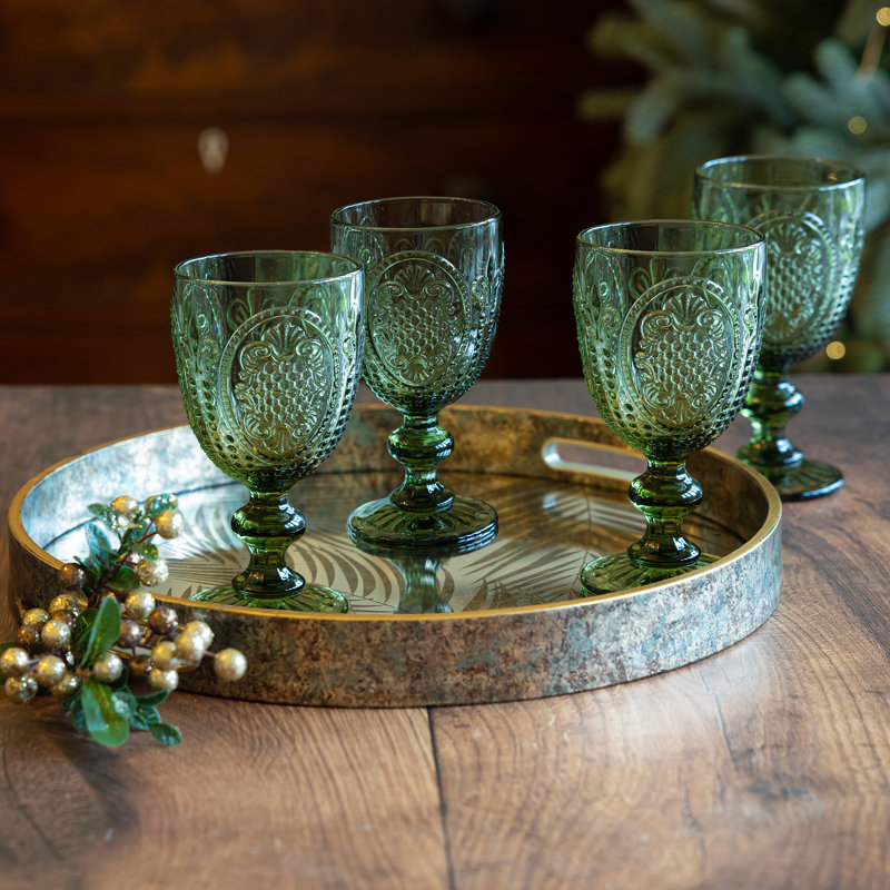 Utica 1ml Glass Goblet Set, Green