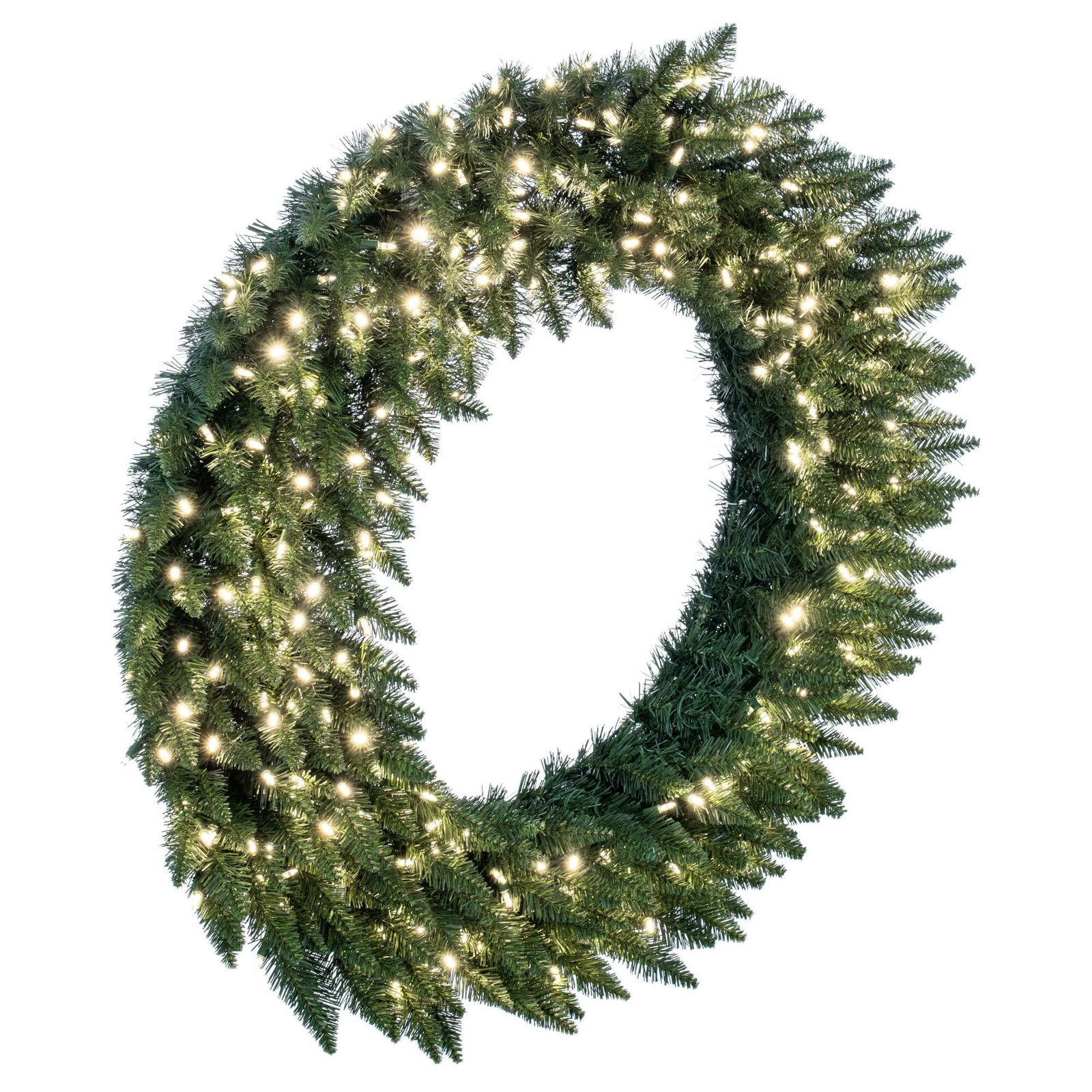 Peabody Pre-Lit Mixed Christmas Wreath, 48" H x 48" W x 3" D,  Warm Clear Duplicate