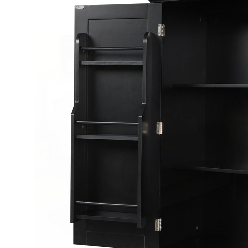 Versatile Bathroom Storage Cabinet with Adjustable Shelf, Black
