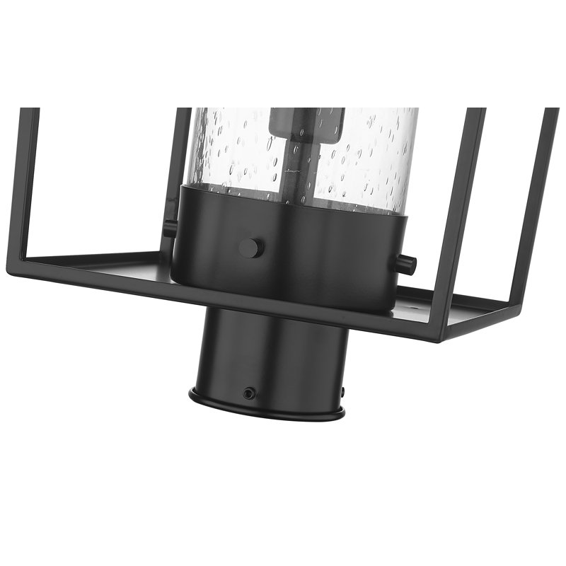 Tête de lanterne câblée à 1 lumière noire H 23 po Jadine