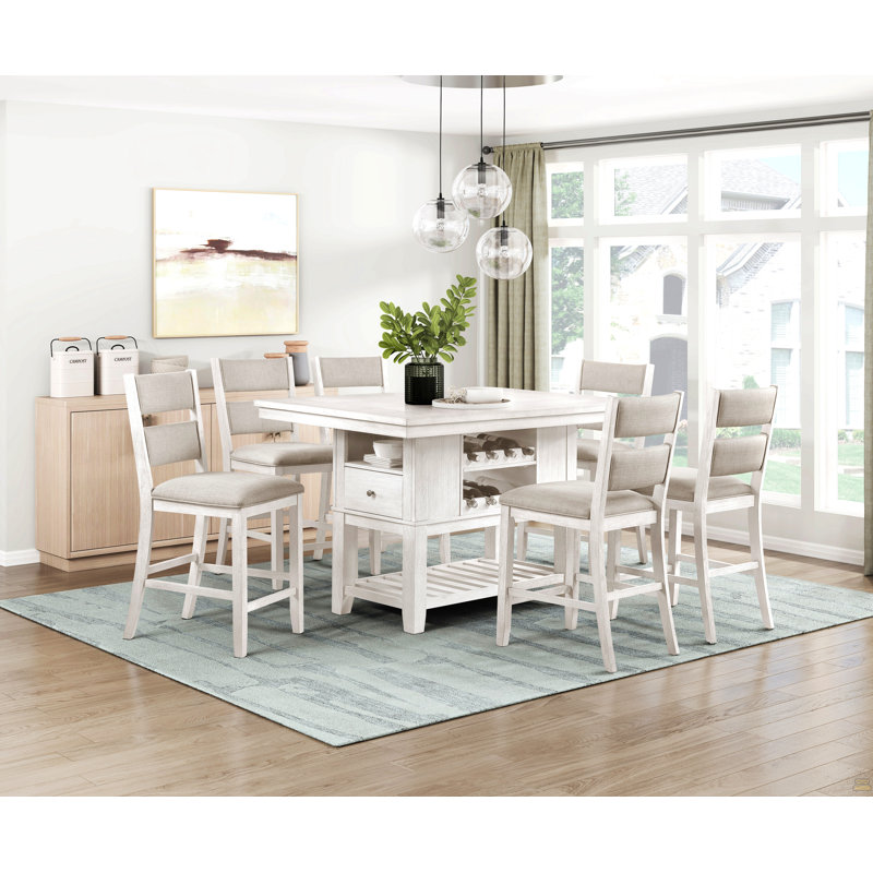 Ensemble de salle à manger 7 pièces à hauteur de comptoir 7 pièces, 7 pièces : table, 6 chaises