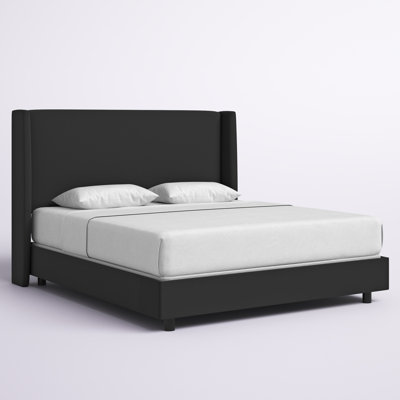Dinapoli Upholstered Velvet Wingback Bed
