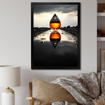 Drop Reflection With Monochromatic Landscape - Abstract Wall Decor