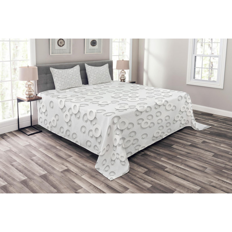 Modern & Contemporary Geometric Shapes Coverlet, Queen Coverlet + 2 Shams