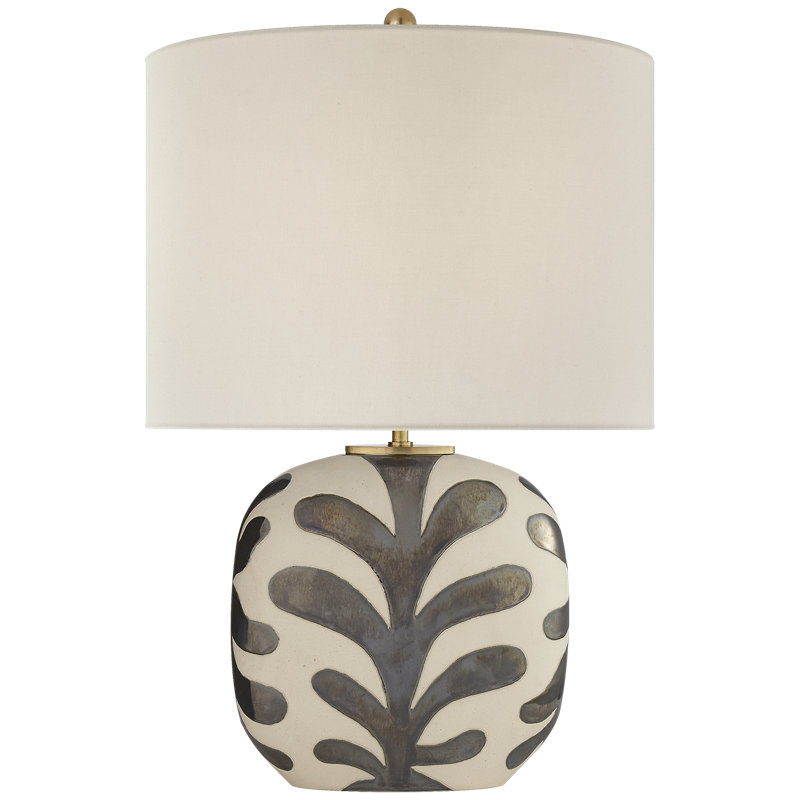 kate spade new york Parkwood Medium Table Lamp, Natural Bisque/Black Pearl