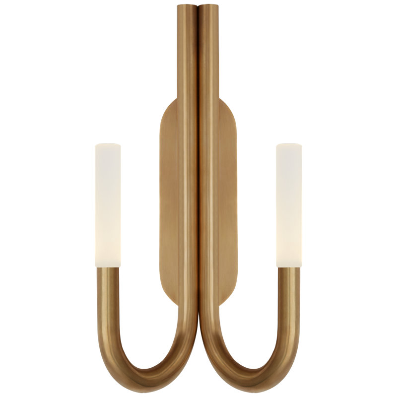 Kelly Wearstler Rousseau Double Wall Sconce, Antique-Burnished Brass