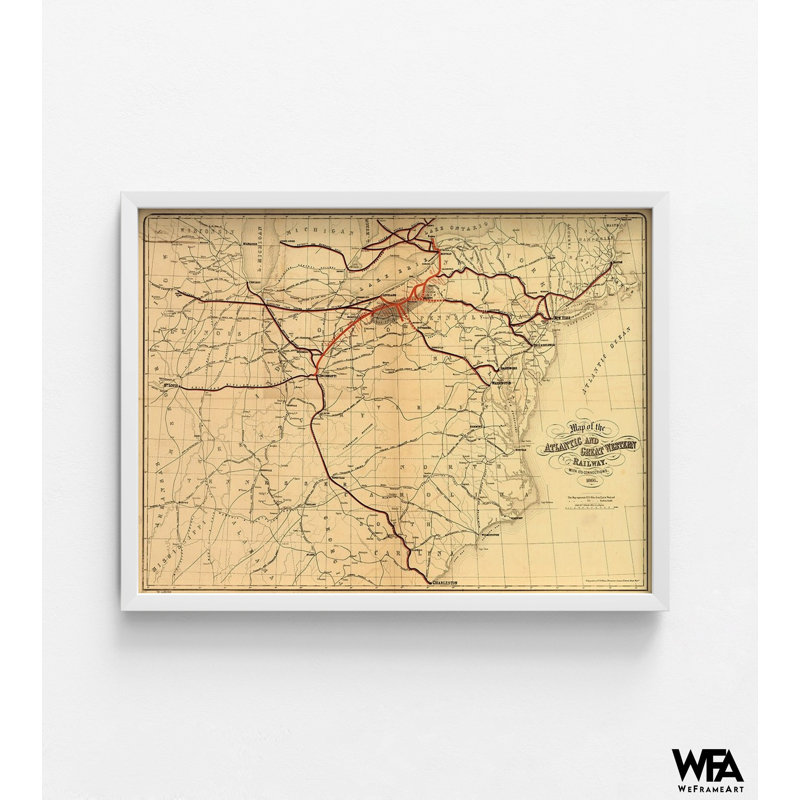 Affiche de chemin de fer atlantique et Great Western, H 36 po x l 48 po, Reproduction encadrée avec passe-partout, Blanc