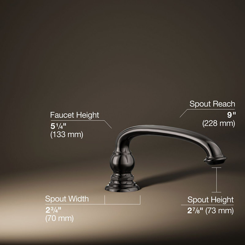Artifacts Deck-Mount Bath Spout with Arc Design, Vibrant Titanium