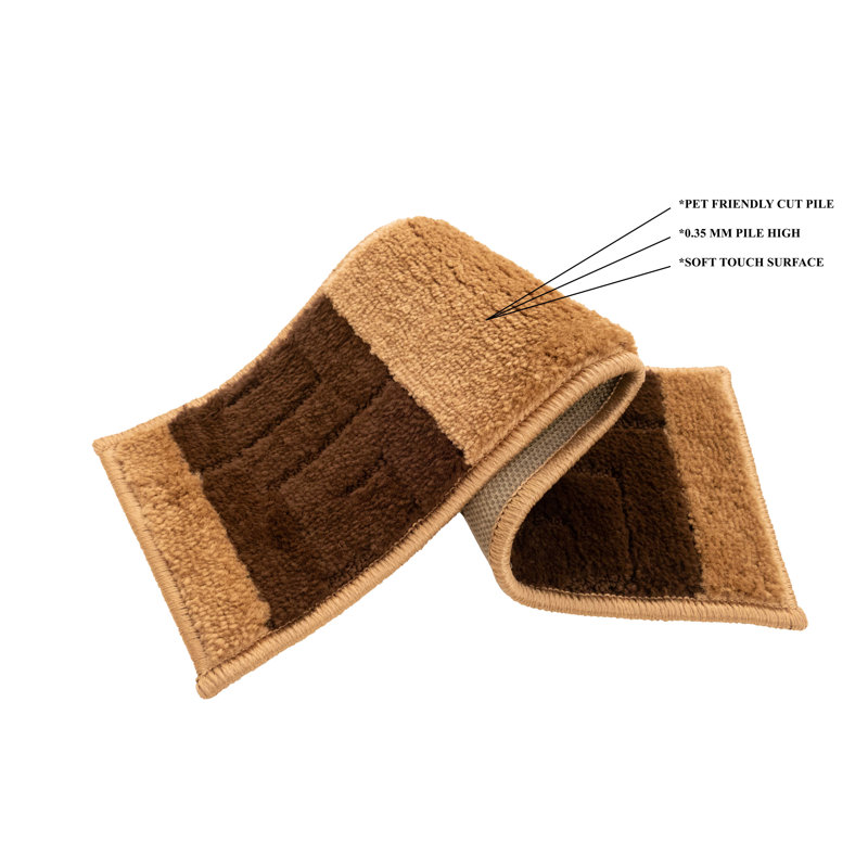 Tapis d'escalier Brendaliz, Rectangle 3 pi x 7 po, Cappuccino