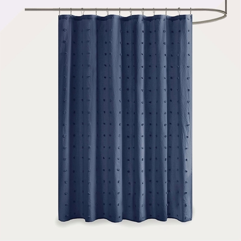 Cotton Jacquard Pom Pom Shower Curtain