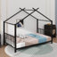 Lit plateforme simple en métal en forme de maison-114346457