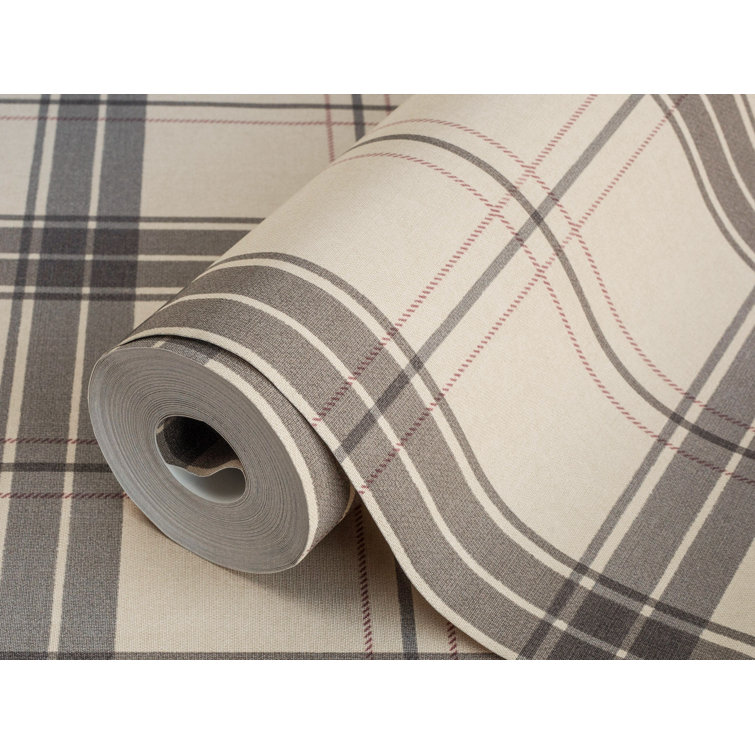 Large Plaid Textured Wallpaper, Tartan Jahan Pattern Classical Modern Non-Pasted Wallcovering